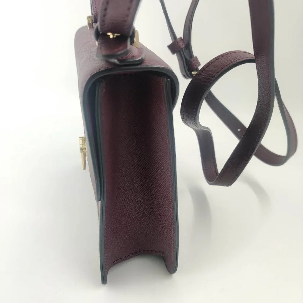 Vivienne Westwood Opio Saffiano Small Shoulder Bag in Bordeaux